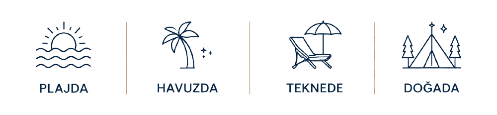 Plajda, havuzda, teknede, doğada